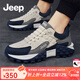 Jeep吉普老爹鞋男2025冬季新款休閑潮流運動(dòng)鞋男厚底防滑阿甘鞋子男 米蘭色(運動(dòng)碼） 42 (260mm)