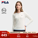 FILA 斐樂(lè )官方女子針織長(cháng)袖T恤25冬新款時(shí)尚經(jīng)典休閑修身亨利衫打底衫 云菇白-WT L 170/88A/L