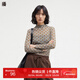 播商場(chǎng)同款復古印花半高領(lǐng)T恤女24秋冬新款修身打底衫BDR4YD3998 W24淺云花 XS