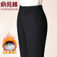 俞兆林媽媽羽絨褲女外穿冬季2025新款中老年加厚棉褲寬松高腰直筒保暖褲 黑色 2XL (110-120斤)