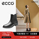 愛(ài)步（ECCO）牛皮低跟英倫風(fēng)切爾西靴 型塑25系列266503  黑色38