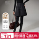 晚白【新品】2025冬款綿羊毛裙褲氣質(zhì)百搭高腰顯瘦毛呢短褲靴褲女 深灰色 28