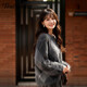 塔馳密司（touchmiss）美式慵懶風(fēng)開(kāi)叉毛衣外套女春季寬松設計感小眾上衣FSL 黑灰菱形格 L