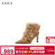 玖詩(shī)（JOOC）JOOC玖詩(shī)側拉鏈法式毛毛靴女2025秋冬新款高跟加絨潮流時(shí)裝靴8188 栗子棕 36