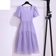 羅蒙輕奢紫色連衣裙女夏季2025新款小個(gè)子顯瘦精致感氣質(zhì)裙子 紫色 M 95-110斤