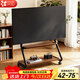 貝石 移動(dòng)電視支架藝術(shù)電視支架落地電視推車(chē)適用于索尼海信華為創(chuàng  )維等電視通用電視掛架子 【42-75英寸輕奢黑】雙層加厚木板/帶洞洞板