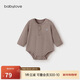 babylove嬰兒包屁衣秋冬季打底衣服男女寶寶三角哈衣輕薄保暖睡衣家居服