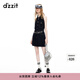 DZZIT【明星同款】地素連衣裙夏季掛脖設計牛仔裙子女 深藍色 XS