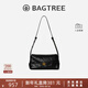 BAGTREE新年禮物 包包樹(shù)奶盒包植鞣皮輕奢品牌新款單肩斜挎枕頭hobo女包 檀黑色-小號 高級小眾生日禮物女