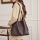 名夏托特包女情人節新款秋冬通勤腋下包百搭高級感hobo包單肩斜挎 巧克力色 可裝14寸筆記本 34*12*37cm