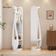 RICHADVON家用全身穿衣鏡掛衣架一體實(shí)木旋穿衣鏡新中式落地鏡衣帽架試衣鏡 【白色】進(jìn)口實(shí)木360度旋轉
