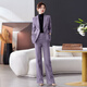 百顏高端紫色職業(yè)西裝套裝女2025年秋冬厚款工作服西服外套時(shí)尚簡(jiǎn)約OL 紫色西裝 M