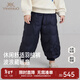 英氏（YEEHOO）【商場(chǎng)同款】?jì)和鸾q褲長(cháng)褲冬季保暖鎖溫防寒女寶舒適新款超韌絨 深寶藍 100 cm