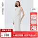 朗姿法式高端精致氣質(zhì)修身連衣裙新款獨特顯瘦裙子 本白色2 M