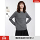 ELLE【100%綿羊毛】格雷系圓領(lǐng)毛針織衫女2024冬裝新款新年氣質(zhì)毛衣 淺灰（升級版） M