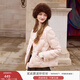 香影小香風(fēng)輕薄羽絨服女2025冬季新款90白鴨絨圓領(lǐng)法式白色短外套 銀牡丹色 S