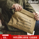 馬登工裝美式復古油蠟帆布包阿美咔嘰郵差手抓包公文休閑信封文件包 油蠟手包-卡其黃（不可水洗）