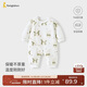 童泰（TONGTAI）嬰兒連體秋冬寶寶保暖衣服夾棉哈衣爬服TS43J187-DS綠色66cm