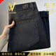 NASAOVER品牌奢侈男士高端牛仔褲春季純棉休閑褲子男商務(wù)純色彈力男裝長(cháng)褲 高檔黑色【專(zhuān)柜名牌】 33 建議150-160斤