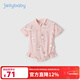 JELLYBABY女童泳衣洋氣夏季2中小童防曬沙灘服夏裝游泳衣1-3歲寶寶連體泳裝 粉色 [防曬涼感]（送同顏色泳帽） 90