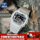 卡西歐（CASIO）【圣誕禮物】男表G-SHOCK東京音樂(lè )夜DW-5600時(shí)尚防水運動(dòng)電子手表 DW-5600CA-8PR軍事迷彩灰