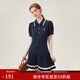 范思藍恩短袖涼感學(xué)院風(fēng)polo連衣裙女2024夏新款索羅那T恤裙12917 藏青色 M