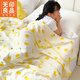 無(wú)印良品全棉紗布蓋毯兒童毛巾被夏季小毯子幼兒園午睡毯?jiǎn)稳丝照{被夏涼被 元氣鴨【全棉皺皺紗 親膚柔軟】 150x200cm【單人毯】