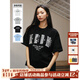 MEDM【沈月同款】 25SS小香風(fēng)填充珍珠字母短袖T恤男夏季美式體恤 黑色 M