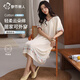 都市麗人睡裙女款夏季云朵棉帶胸墊可外穿女士短袖夏天甜美家居服睡衣