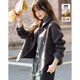 德瑪納【100綿羊毛雙面呢】冬季知性小圓領(lǐng)撞色雙排扣寬松藏肉女外套