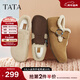 他她（TATA）女鞋2025冬季新款加絨勃肯鞋保暖鞋子棉鞋休閑鞋CF702DM5 棕黃（絨里） 37