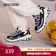 斯凱奇（Skechers）新年禮物情侶運動(dòng)鞋加絨熊貓鞋896268 黑色/自然色/BKNT 38.5 偏大,建議拍小一碼