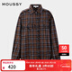 moussy 女裝新品美式校園風(fēng)字母印花流蘇襯衫女028HAZ30-0491 065花紋棕色 均碼