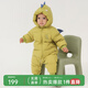 爬爬【放心絨】爬爬冬新款男女寶寶羽絨服嬰兒連體衣外出保暖超萌 綠色 80 cm
