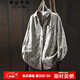 衣瑾帛社磨毛棉碎花襯衫女長(cháng)袖寬松顯瘦2025春季新復古文藝減齡打底襯衣 藍色碎花 均碼