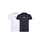 EMPORIO ARMANI冬季新款潮流男棉短袖t恤打底衫2件套裝111267CC715黑白M
