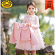 G.duck女童連衣裙秋冬2025新款冬季加絨時(shí)髦洋氣小香風(fēng)套裝兒童公主冬裙 粉色加絨裙子+外套 160 cm