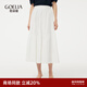 歌莉婭顯瘦半身裙白月光度假出游穿搭傘擺棉長(cháng)款半裙1E3R2B230 05W米白 M