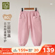 拉比兒童束口褲80g鋪棉保暖2025秋冬新款男女童加厚保暖休閑長(cháng)褲 玫瑰紅（80g） 120 cm