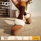 UGG秋季新款女士厚底LOGO松緊帶懶人毛毛鞋1113474CHE|栗色36