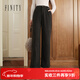 菲妮迪（FINITY）菲妮迪休閑褲冬季新款簡(jiǎn)約高腰直筒氣質(zhì)通勤長(cháng)褲女 深灰色 S