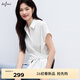 伊芙麗（eifini）伊芙麗小飛袖圍裹式百搭休閑襯衫女2025夏裝新款袖口翻邊小上衣女 本白色 M 105-115斤