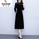 啄木鳥(niǎo)（TUCANO）金絲絨連衣裙子女裝春秋冬季2025年新款小個(gè)子打底長(cháng)袖氣質(zhì)中長(cháng)裙 黑色《別致漂亮女神范今年流行氣 XL (120-130斤)