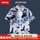 CARLOS KAYLA東南亞風(fēng)格衣服男馬來(lái)西亞異域風(fēng)情花襯衫短袖情侶襯衣沙灘度假 白 2129 xl