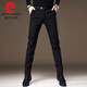 皮爾卡丹（pierre cardin）高端彈力小腳西裝褲子商務(wù)春秋運動(dòng)韓版修身工裝褲子黑色休閑褲男 黑色 常規 34 建議150-160斤