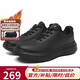 奧康（Aokang）秋冬新款跑步鞋男士時(shí)尚休閑彈力增高加絨運動(dòng)鞋 黑色皮面加絨 39