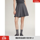 ELLE【學(xué)院百褶裙】灰色高腰顯瘦半身裙女2025春季新款小個(gè)子短裙 深灰 S