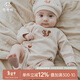 乖奇熊新生兒寶寶純棉連體包屁衣服春秋季長(cháng)袖和尚服嬰兒三角哈衣