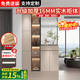 優(yōu)慕帝實(shí)木玄關(guān)柜鞋柜一體入戶(hù)客廳沙發(fā)擋柜歐式玻璃屏風(fēng)隔斷柜置物架 左柜【卡其色】長(cháng)120 兩種玻璃可選，需聯(lián)系客服