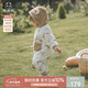 乖奇熊寶寶連帽連體衣秋冬季保暖加厚嬰幼兒夾棉哈衣爬服抗菌外出服